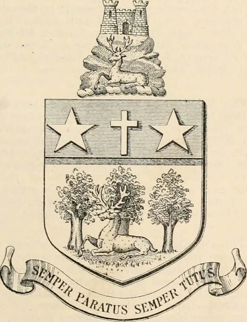An illustration from Armorial families : a directory of gentlemen of coat-armour, 1905, leaf 1472