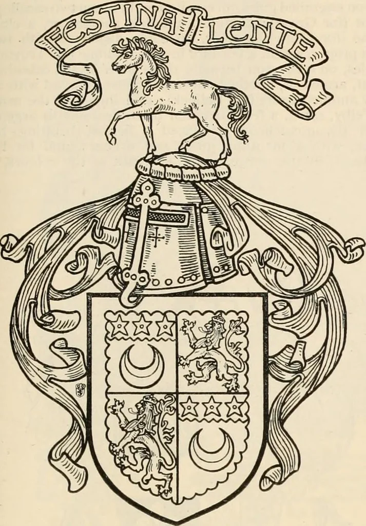 An illustration from Armorial families : a directory of gentlemen of coat-armour, 1905, leaf 1476