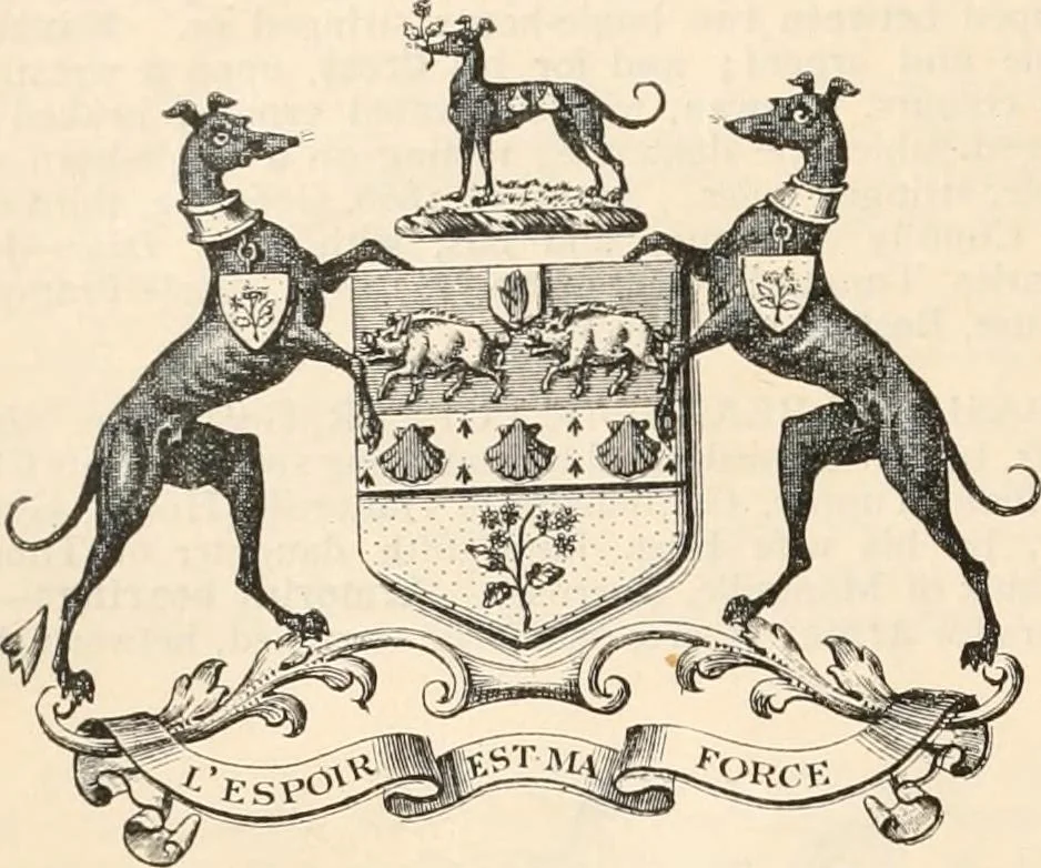An illustration from Armorial families : a directory of gentlemen of coat-armour, 1905, leaf 1483