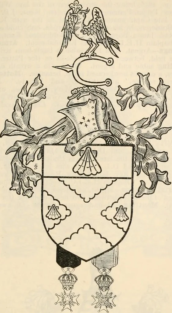 An illustration from Armorial families : a directory of gentlemen of coat-armour, 1905, leaf 1488