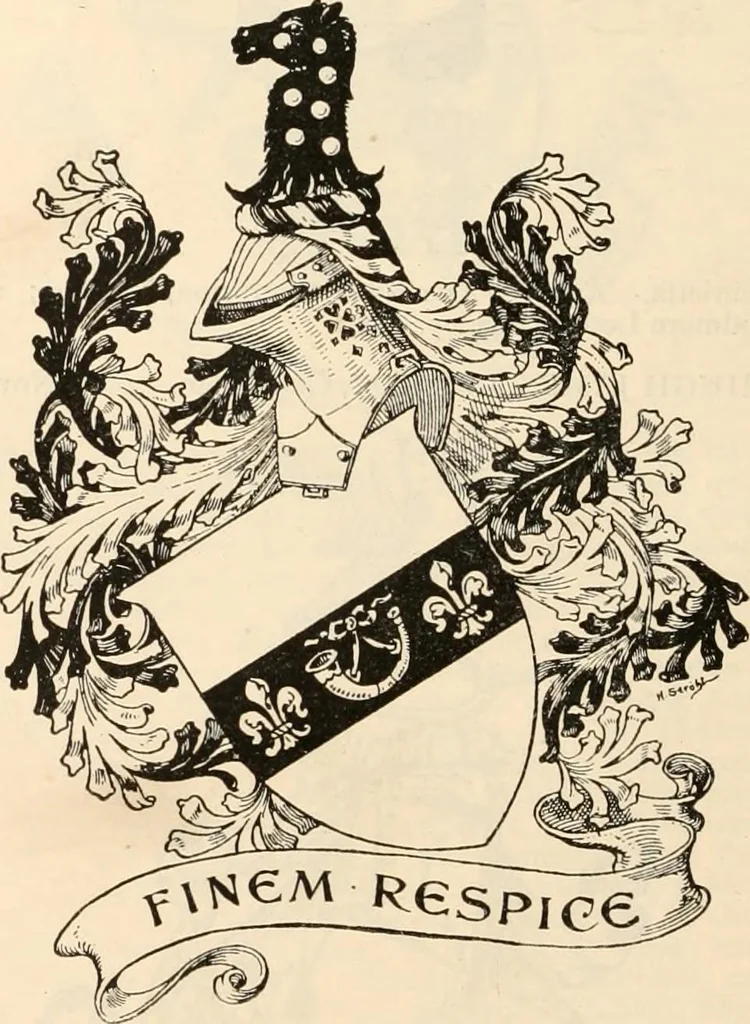 An illustration from Armorial families : a directory of gentlemen of coat-armour, 1905, leaf 1489