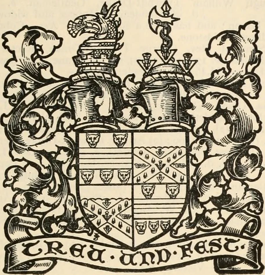 An illustration from Armorial families : a directory of gentlemen of coat-armour, 1905, leaf 1490