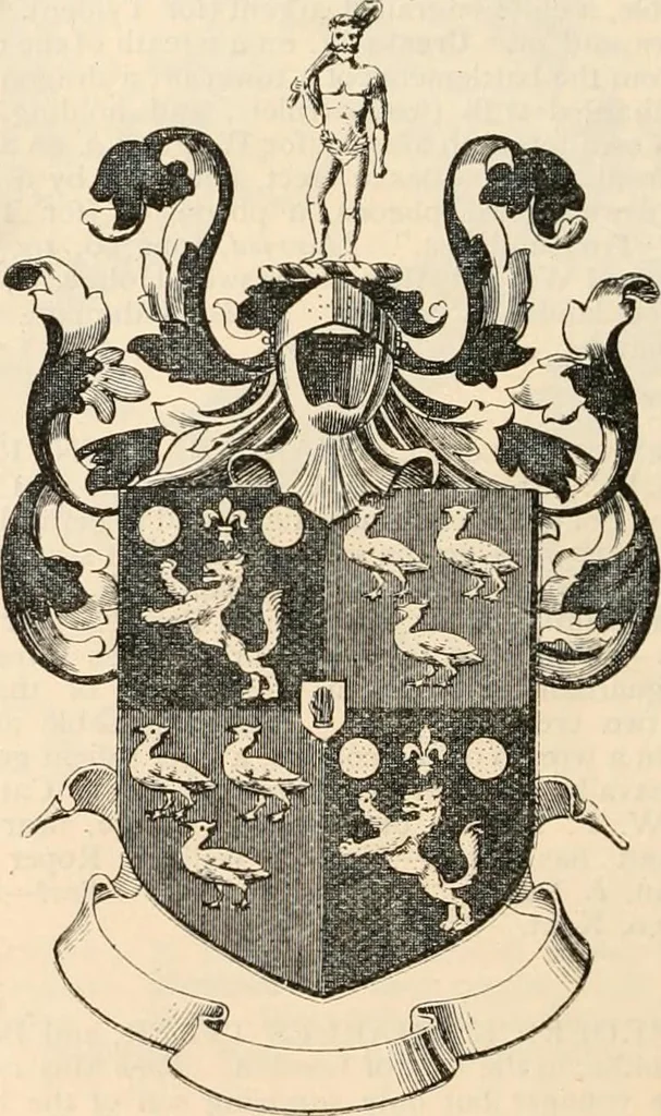An illustration from Armorial families : a directory of gentlemen of coat-armour, 1905, leaf 1491