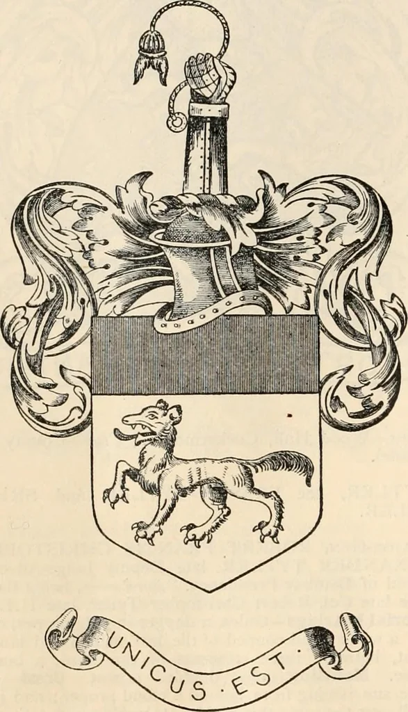 An illustration from Armorial families : a directory of gentlemen of coat-armour, 1905, leaf 1493