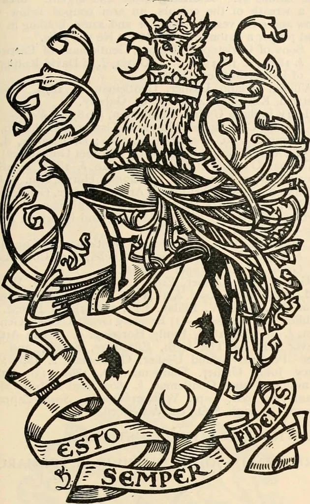 An illustration from Armorial families : a directory of gentlemen of coat-armour, 1905, leaf 1494