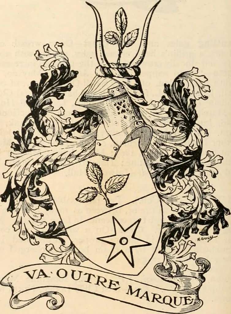 An illustration from Armorial families : a directory of gentlemen of coat-armour, 1905, leaf 1495