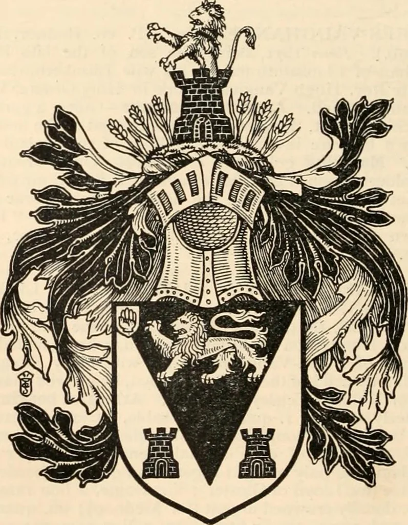 An illustration from Armorial families : a directory of gentlemen of coat-armour, 1905, leaf 1503