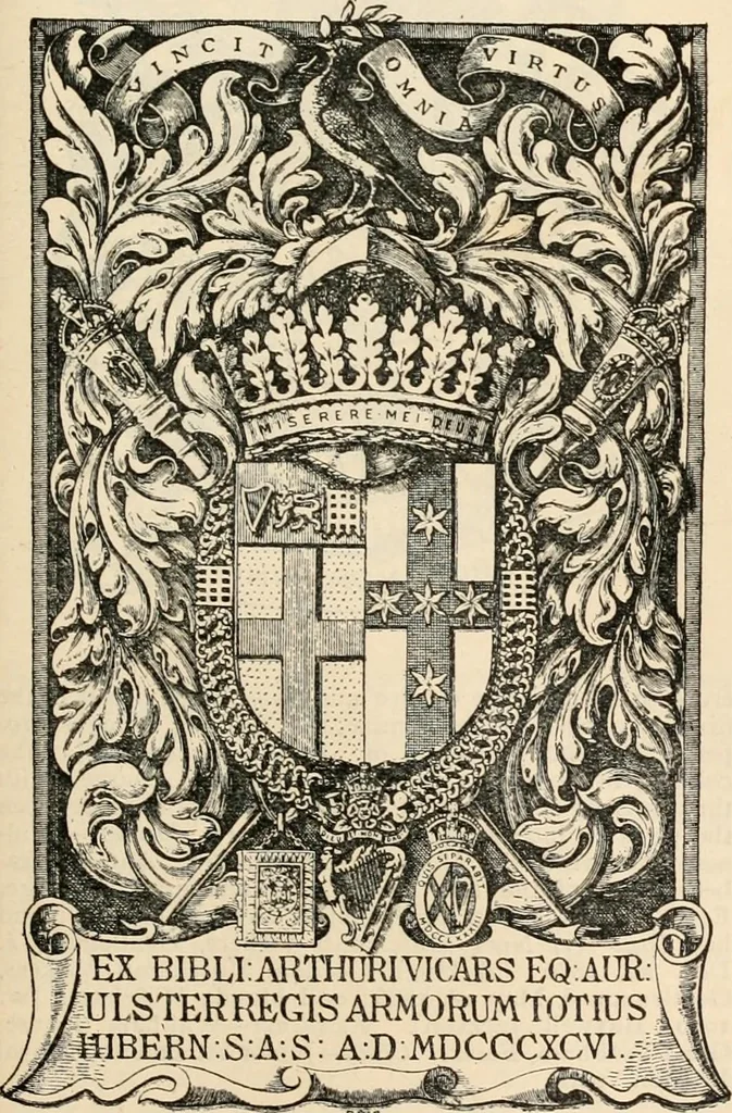 An illustration from Armorial families : a directory of gentlemen of coat-armour, 1905, leaf 1508