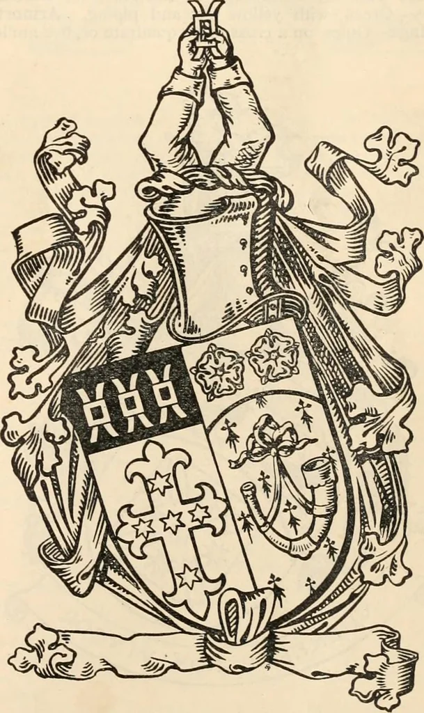 An illustration from Armorial families : a directory of gentlemen of coat-armour, 1905, leaf 1508