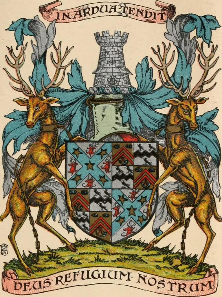 An illustration from Armorial families : a directory of gentlemen of coat-armour, 1905, leaf 1512