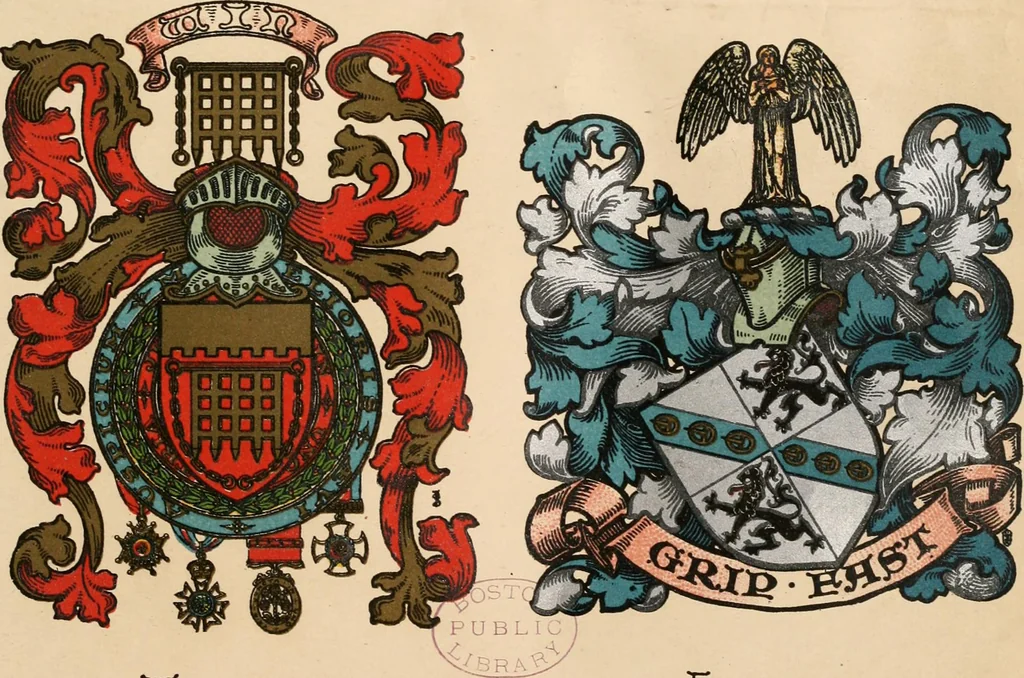 An illustration from Armorial families : a directory of gentlemen of coat-armour, 1905, leaf 1512