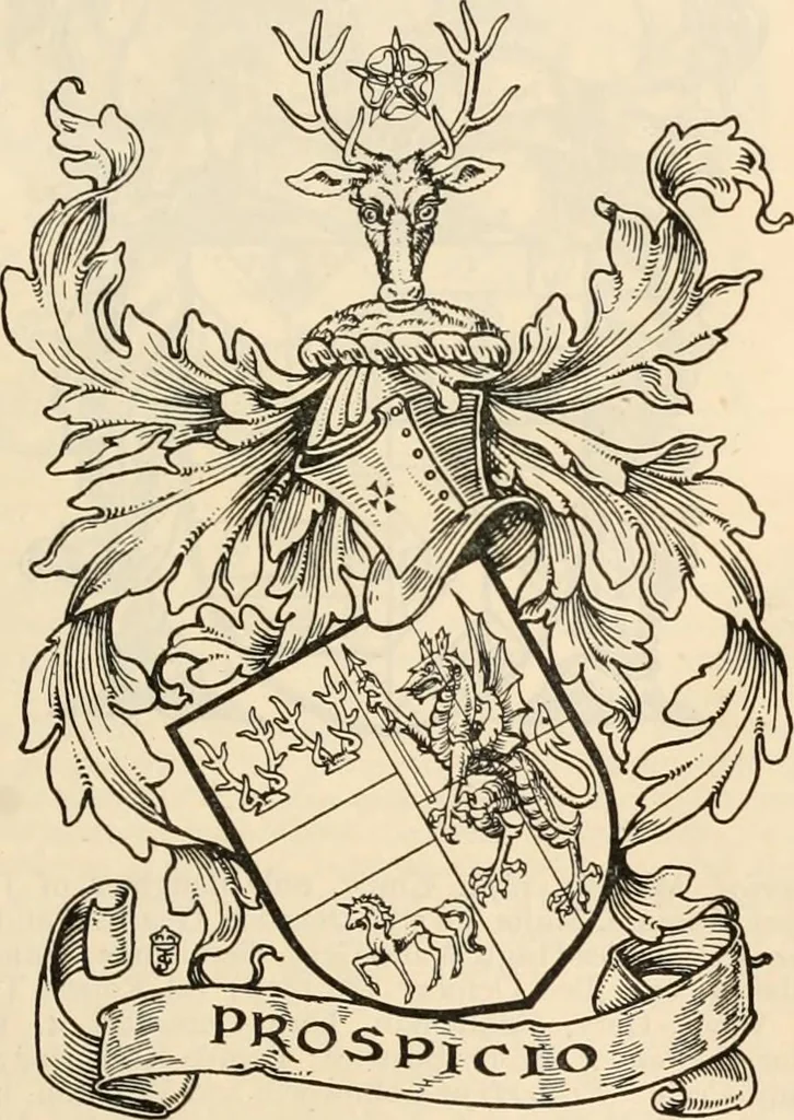 An illustration from Armorial families : a directory of gentlemen of coat-armour, 1905, leaf 1516