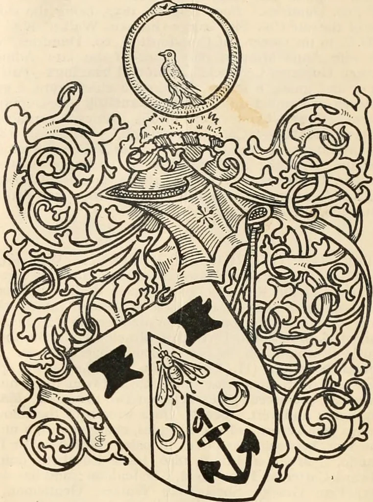 An illustration from Armorial families : a directory of gentlemen of coat-armour, 1905, leaf 1520