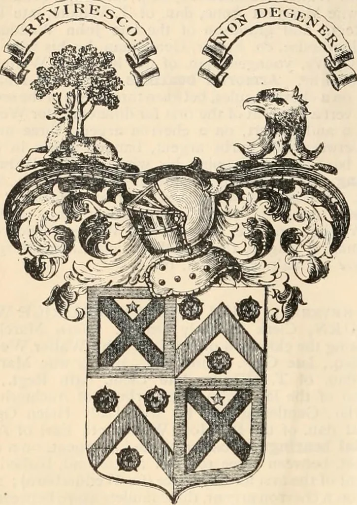 An illustration from Armorial families : a directory of gentlemen of coat-armour, 1905, leaf 1549