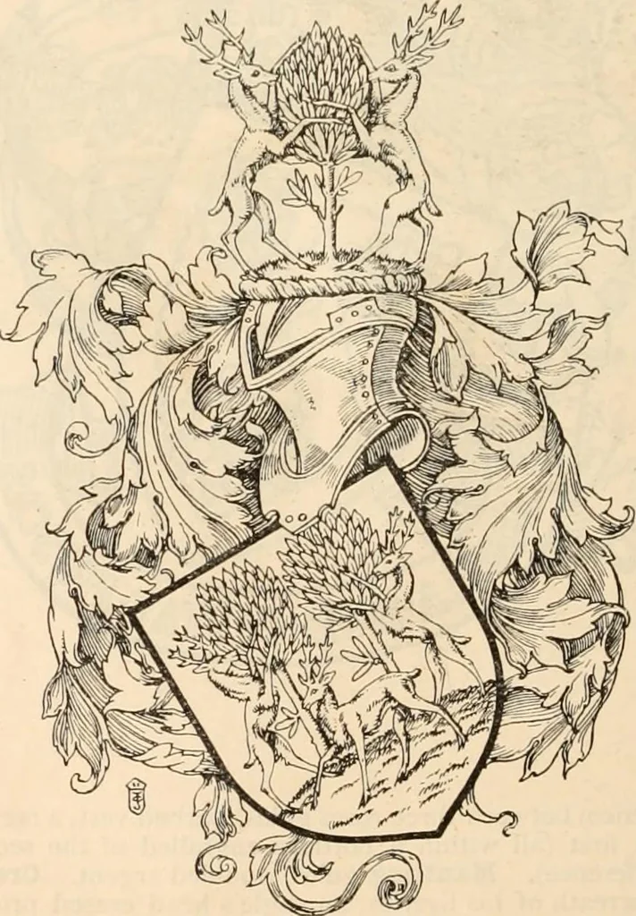 An illustration from Armorial families : a directory of gentlemen of coat-armour, 1905, leaf 1549