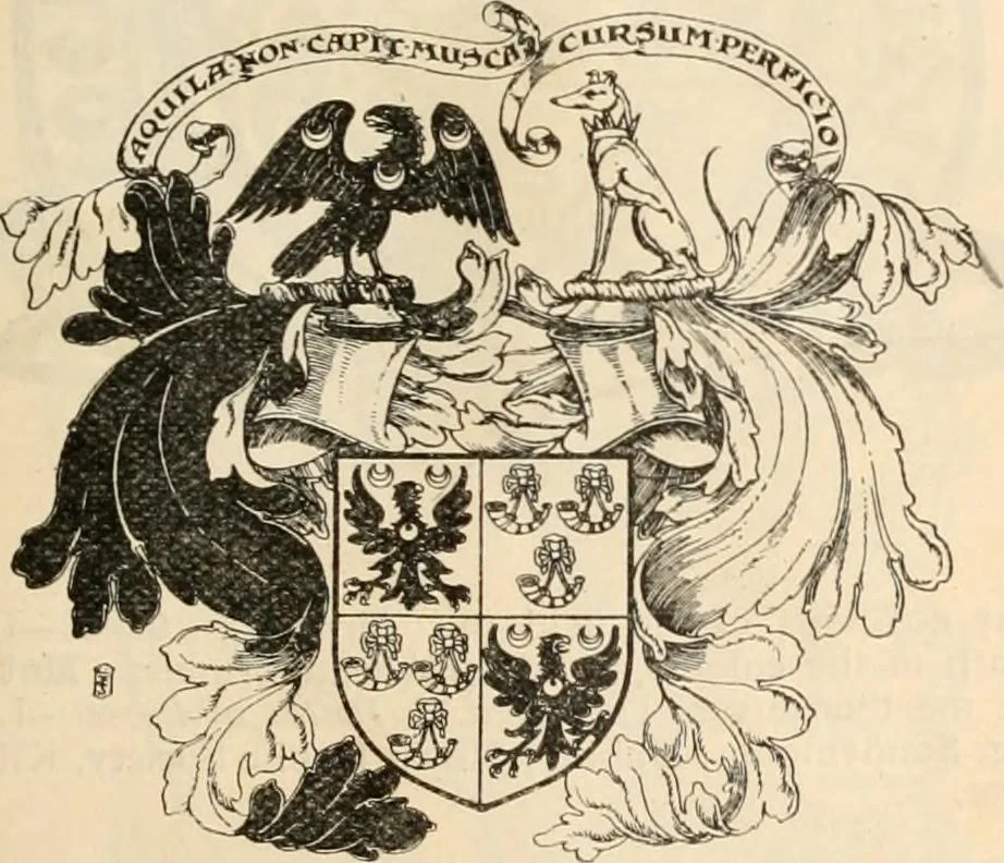 An illustration from Armorial families : a directory of gentlemen of coat-armour, 1905, leaf 1556