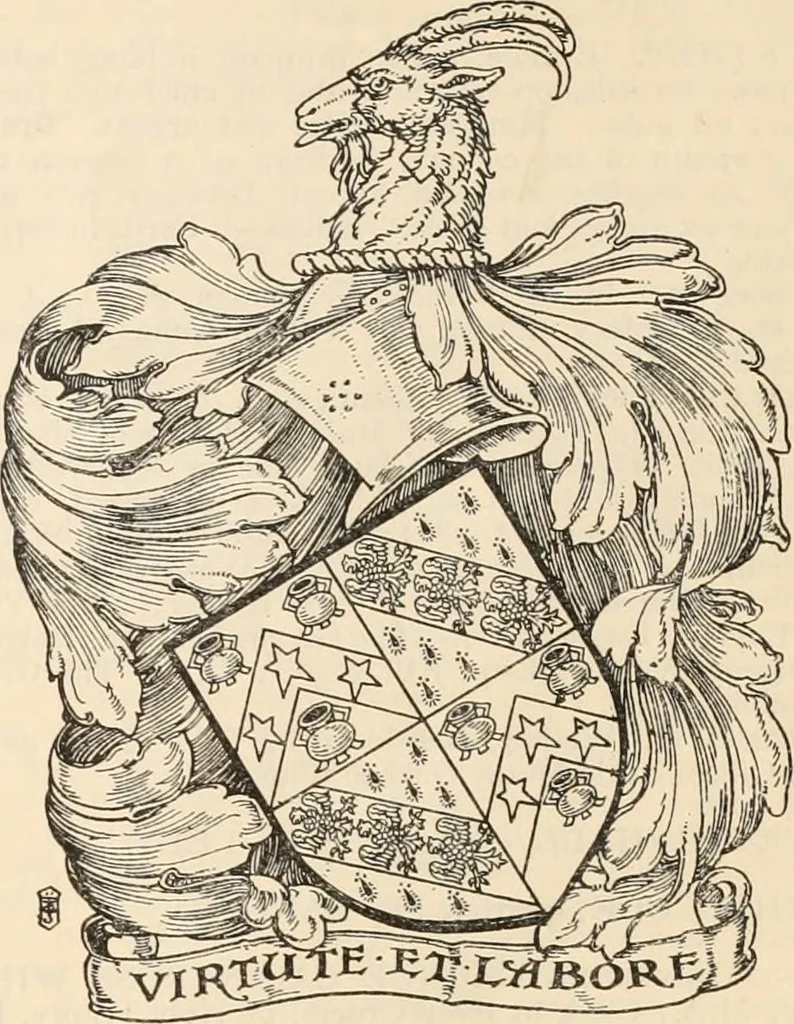 An illustration from Armorial families : a directory of gentlemen of coat-armour, 1905, leaf 1558