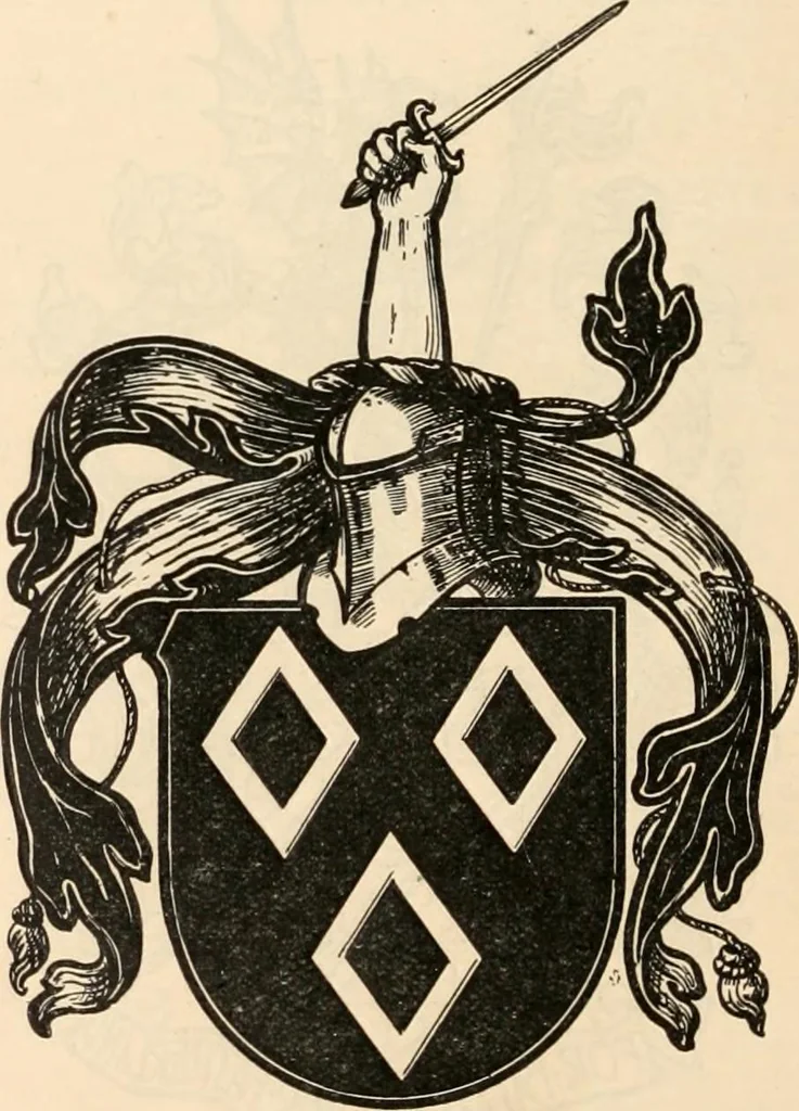 An illustration from Armorial families : a directory of gentlemen of coat-armour, 1905, leaf 1561