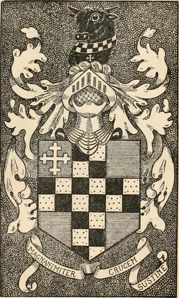 An illustration from Armorial families : a directory of gentlemen of coat-armour, 1905, leaf 1567