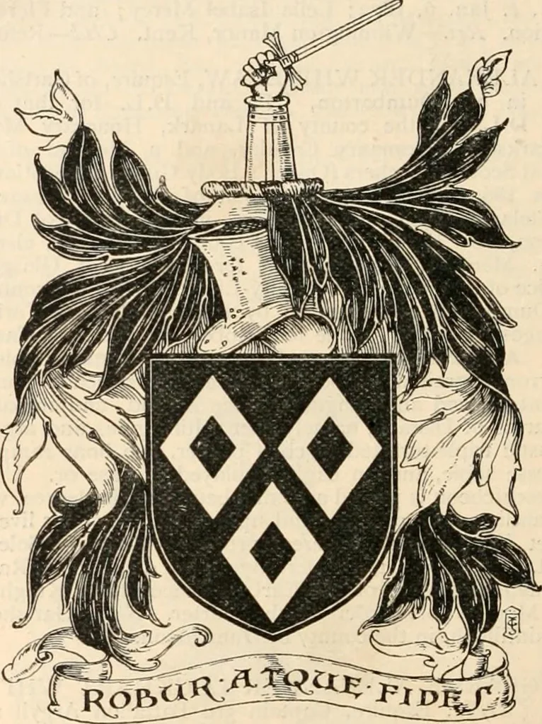 An illustration from Armorial families : a directory of gentlemen of coat-armour, 1905, leaf 1567