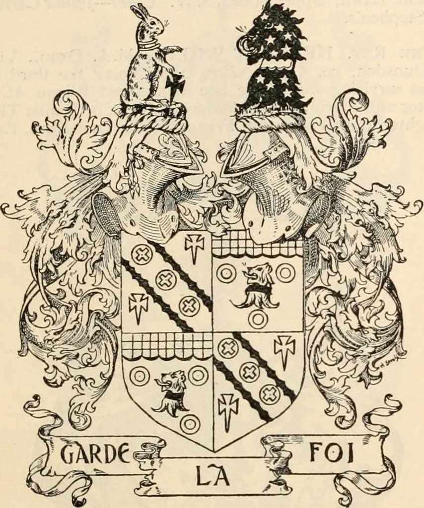 An illustration from Armorial families : a directory of gentlemen of coat-armour, 1905, leaf 1568
