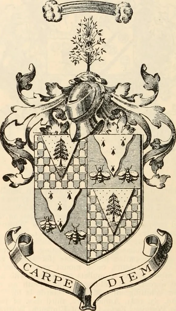 An illustration from Armorial families : a directory of gentlemen of coat-armour, 1905, leaf 1569