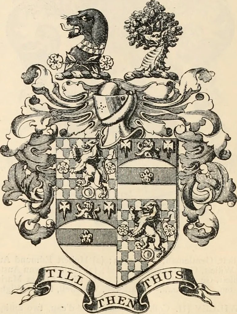 An illustration from Armorial families : a directory of gentlemen of coat-armour, 1905, leaf 1572