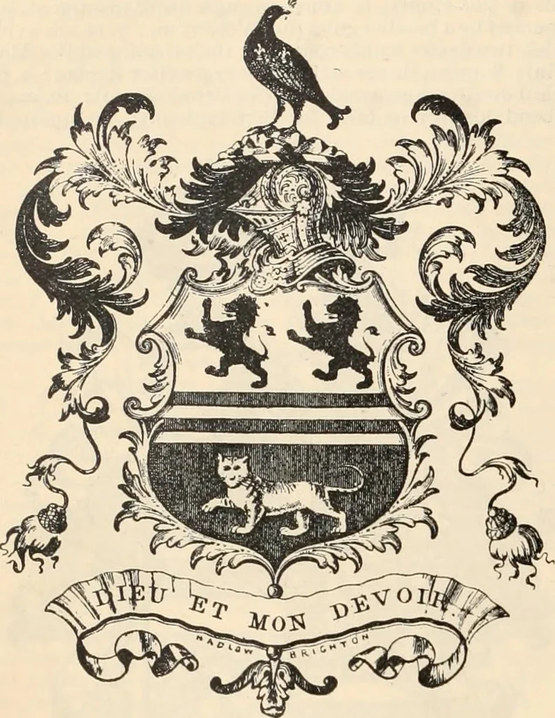 An illustration from Armorial families : a directory of gentlemen of coat-armour, 1905, leaf 1573