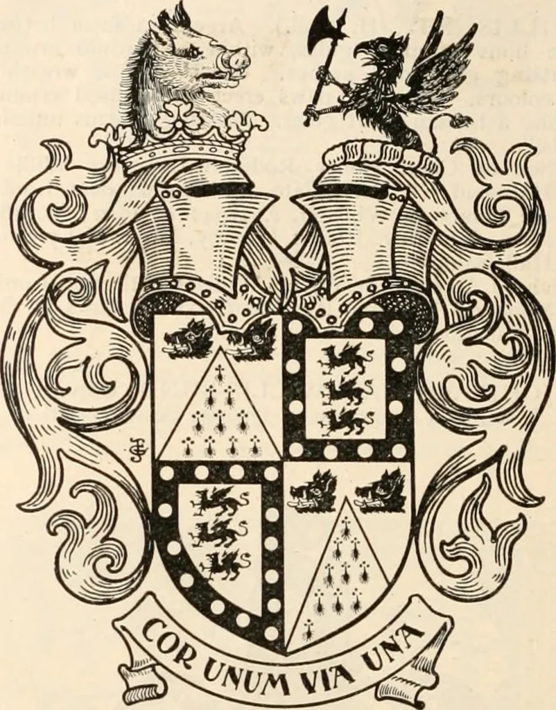 An illustration from Armorial families : a directory of gentlemen of coat-armour, 1905, leaf 1579