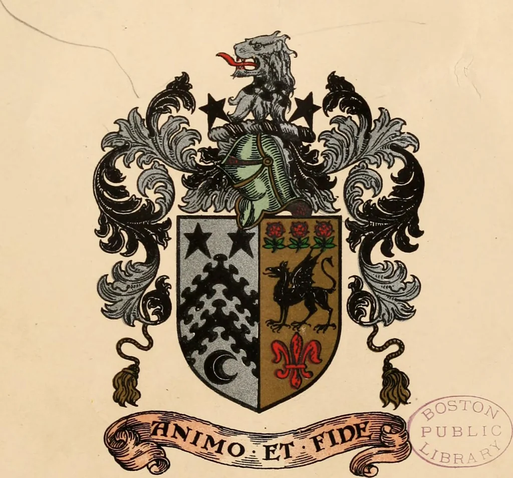 An illustration from Armorial families : a directory of gentlemen of coat-armour, 1905, leaf 1580