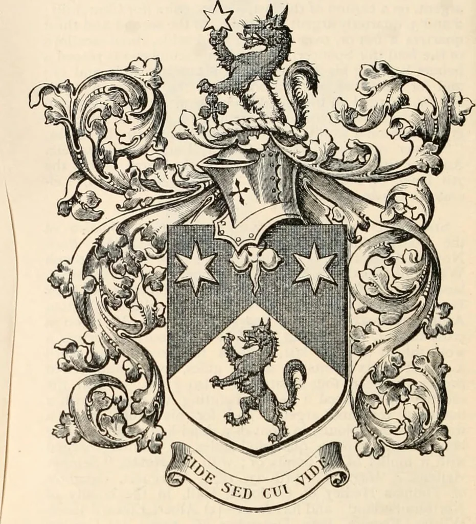 An illustration from Armorial families : a directory of gentlemen of coat-armour, 1905, leaf 1585