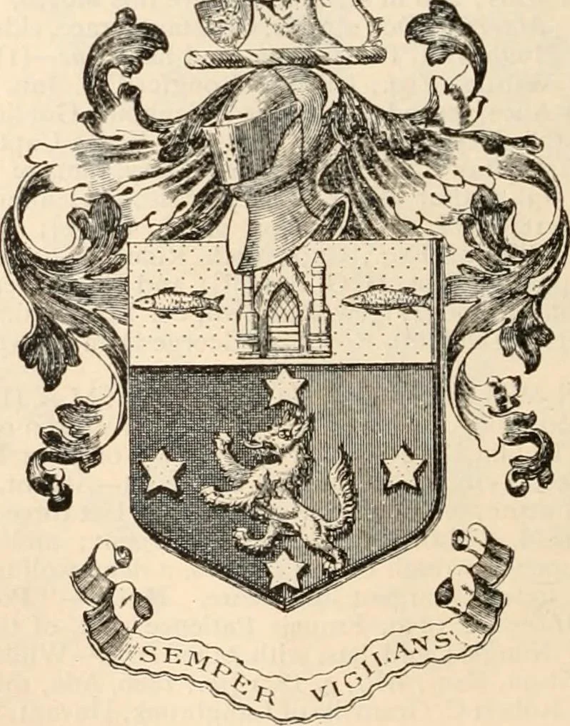 An illustration from Armorial families : a directory of gentlemen of coat-armour, 1905, leaf 1585