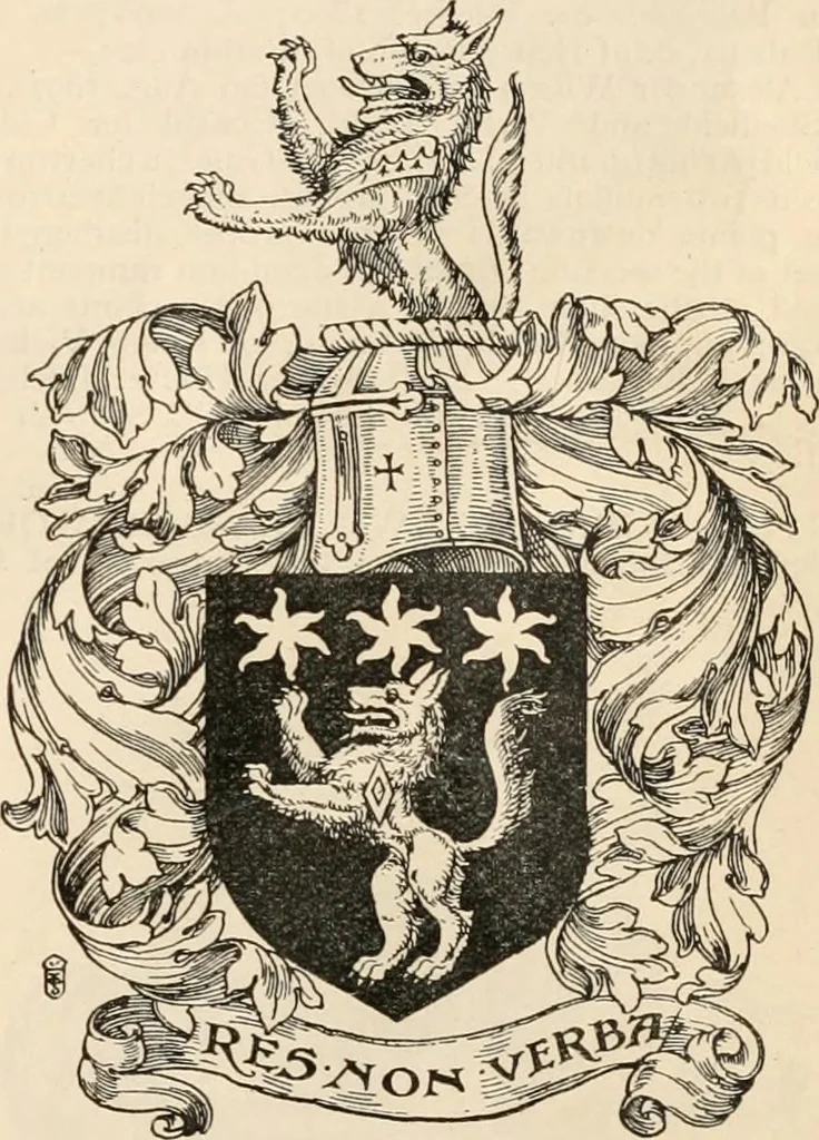 An illustration from Armorial families : a directory of gentlemen of coat-armour, 1905, leaf 1586