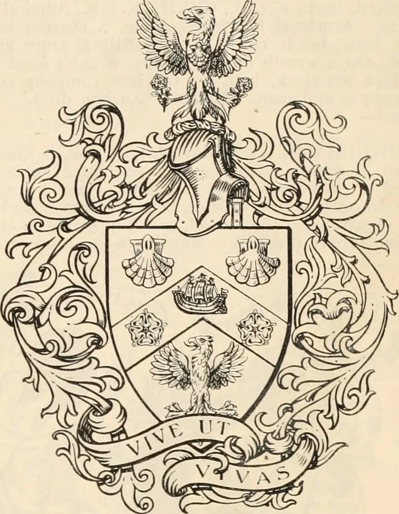 An illustration from Armorial families : a directory of gentlemen of coat-armour, 1905, leaf 1588