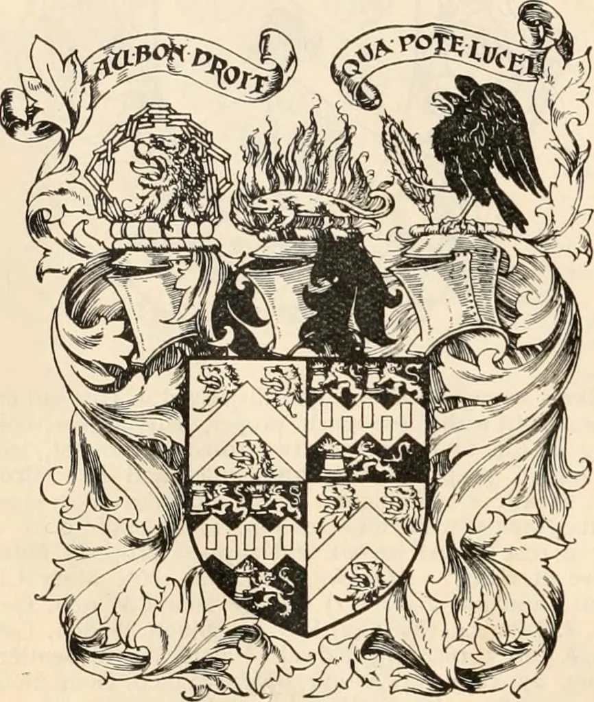 An illustration from Armorial families : a directory of gentlemen of coat-armour, 1905, leaf 1589