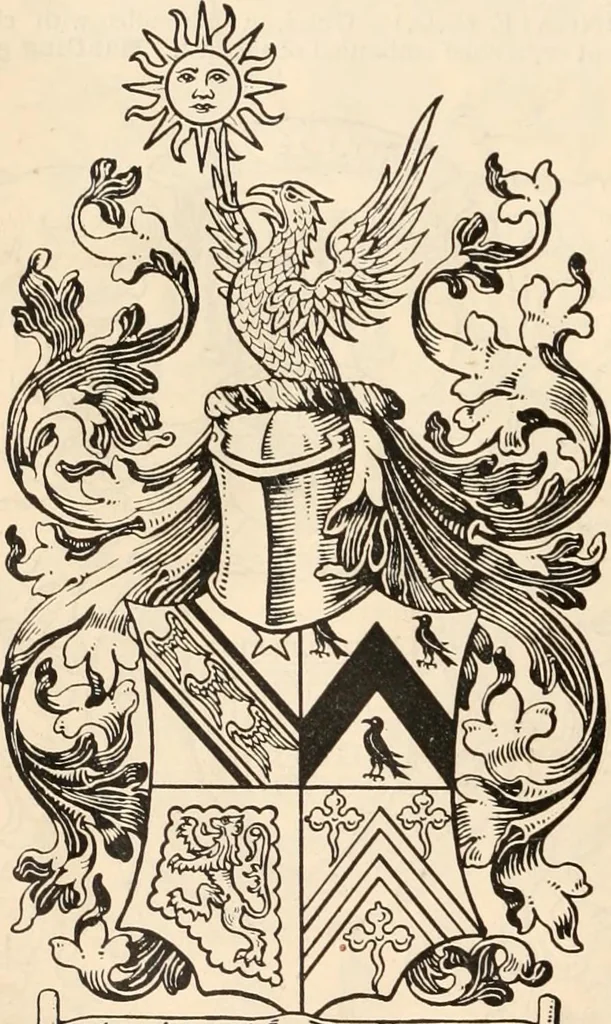An illustration from Armorial families : a directory of gentlemen of coat-armour, 1905, leaf 1591