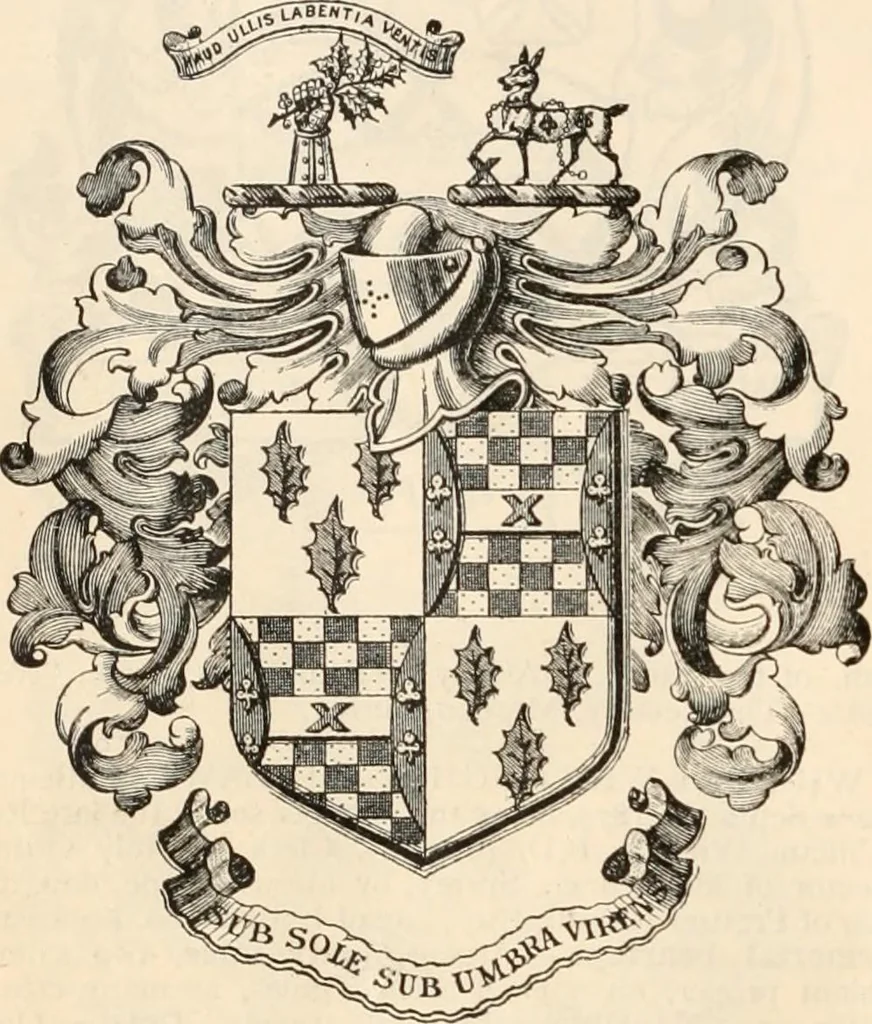 An illustration from Armorial families : a directory of gentlemen of coat-armour, 1905, leaf 1593