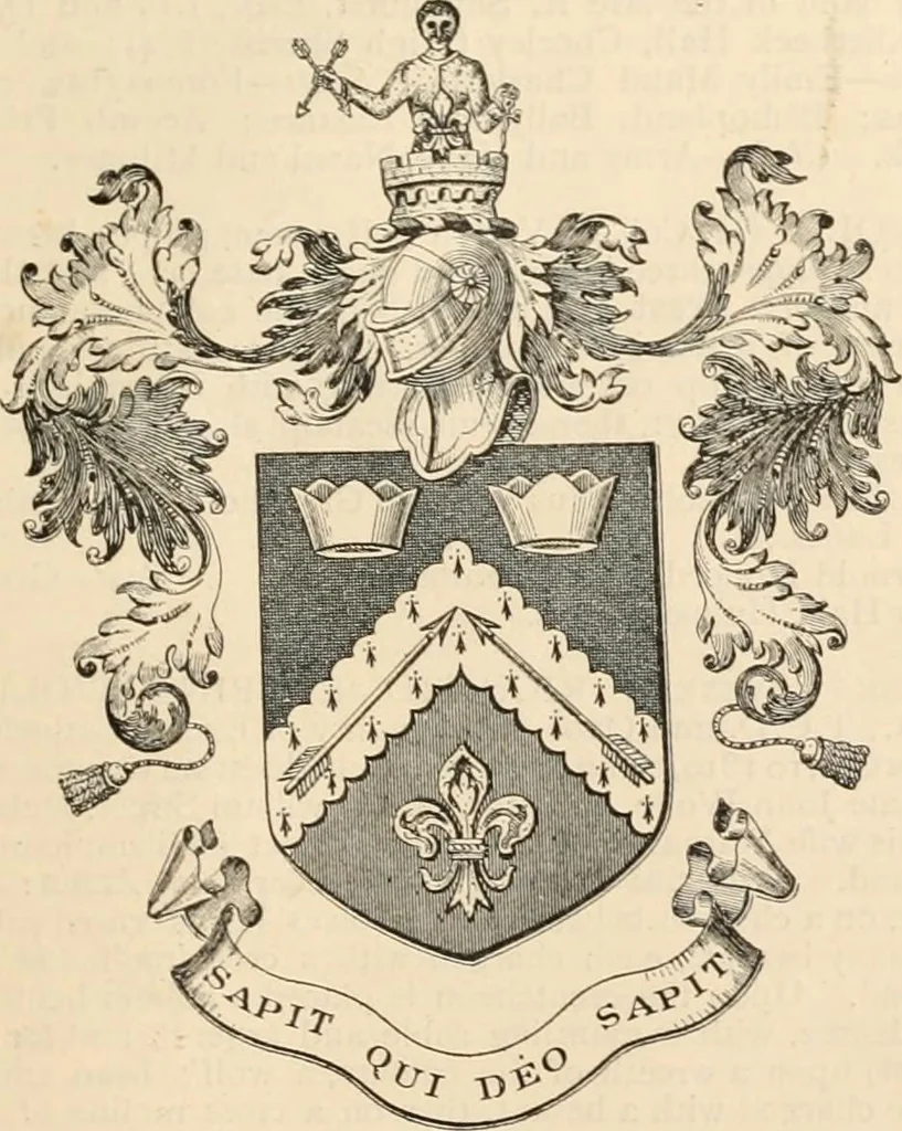 An illustration from Armorial families : a directory of gentlemen of coat-armour, 1905, leaf 1594