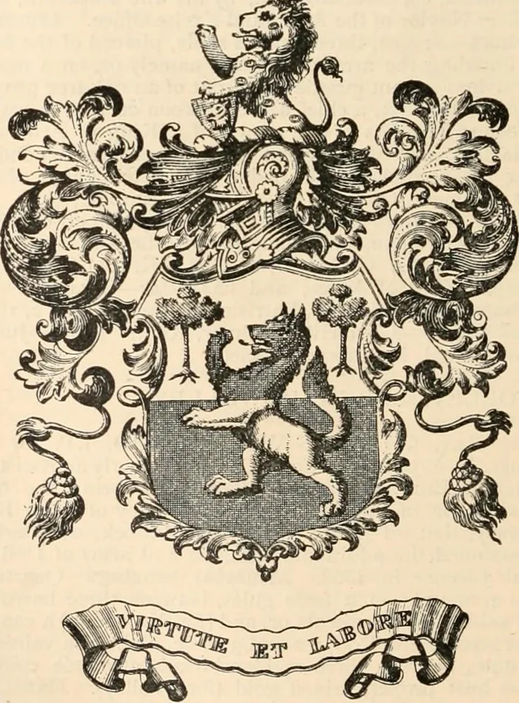 An illustration from Armorial families : a directory of gentlemen of coat-armour, 1905, leaf 1597
