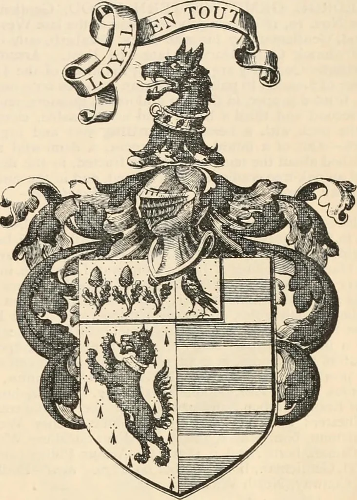 An illustration from Armorial families : a directory of gentlemen of coat-armour, 1905, leaf 1598