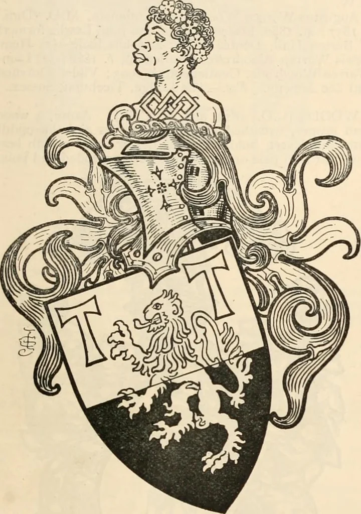 An illustration from Armorial families : a directory of gentlemen of coat-armour, 1905, leaf 1602