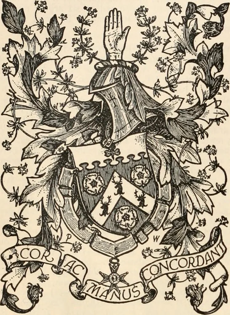 An illustration from Armorial families : a directory of gentlemen of coat-armour, 1905, leaf 1603