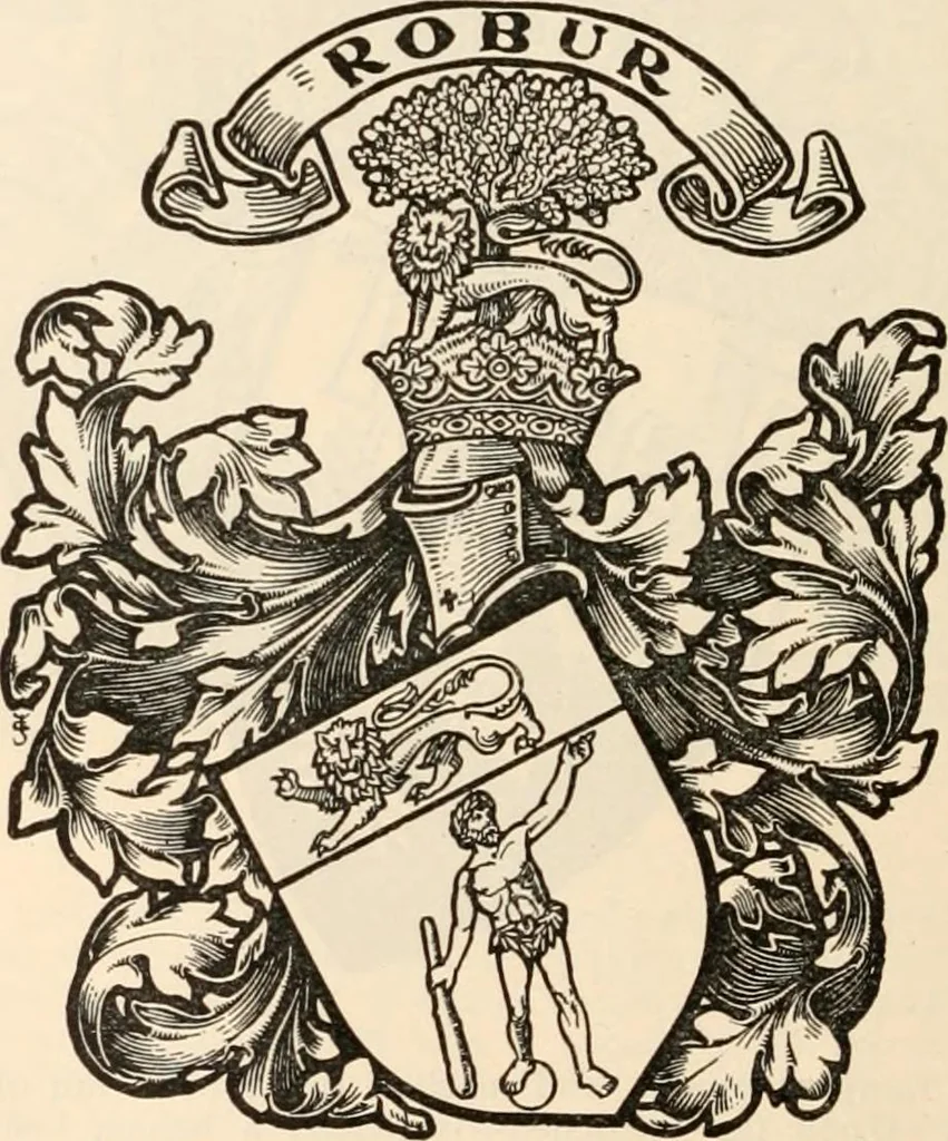 An illustration from Armorial families : a directory of gentlemen of coat-armour, 1905, leaf 1603