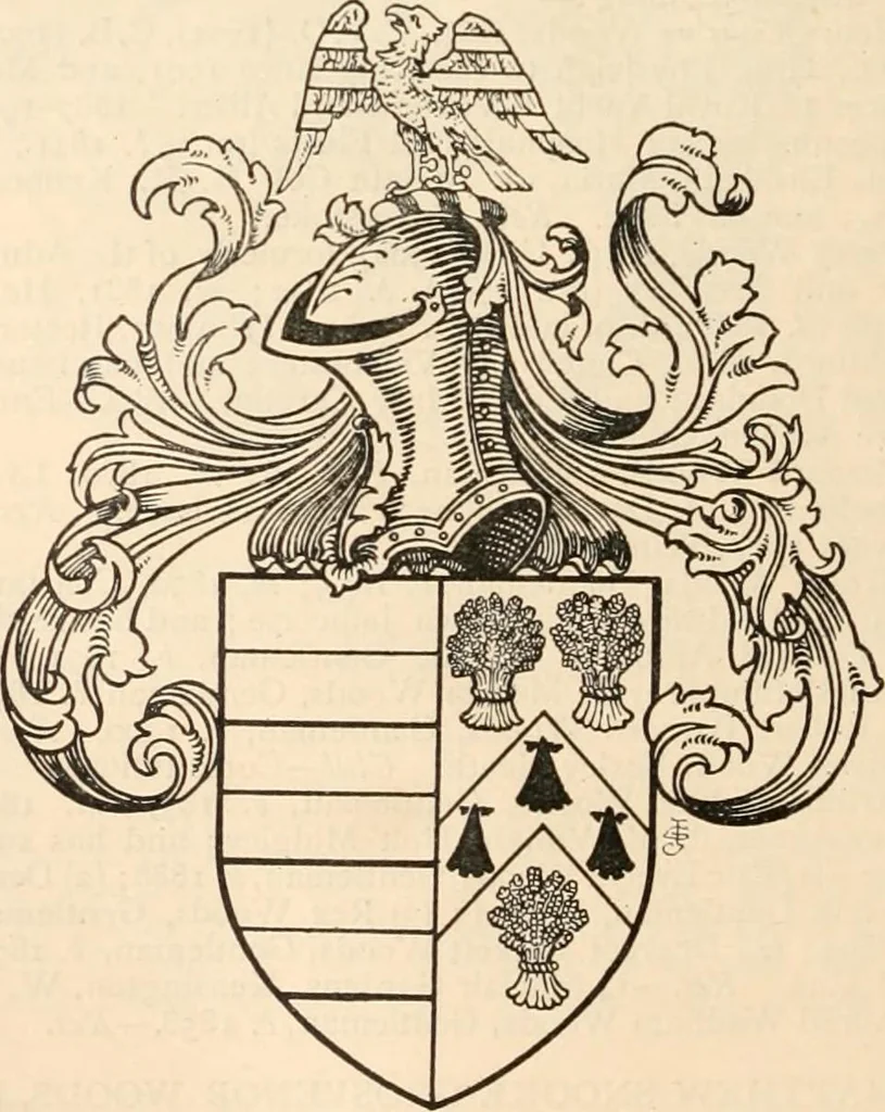 An illustration from Armorial families : a directory of gentlemen of coat-armour, 1905, leaf 1605