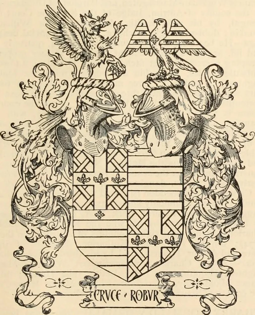 An illustration from Armorial families : a directory of gentlemen of coat-armour, 1905, leaf 1606