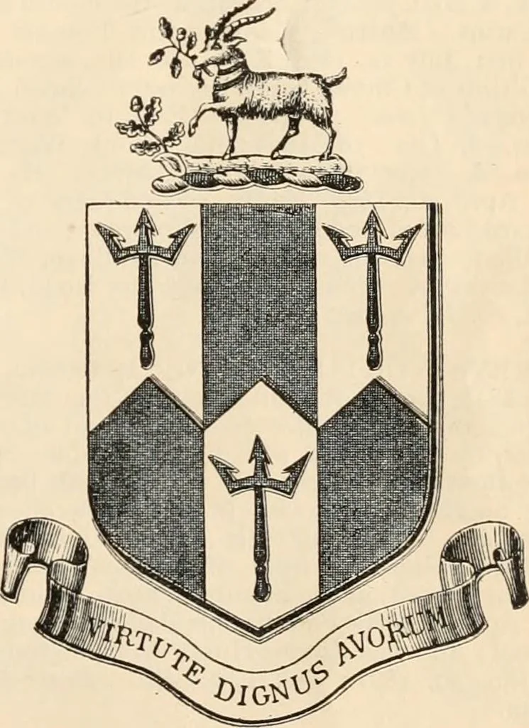 An illustration from Armorial families : a directory of gentlemen of coat-armour, 1905, leaf 1608