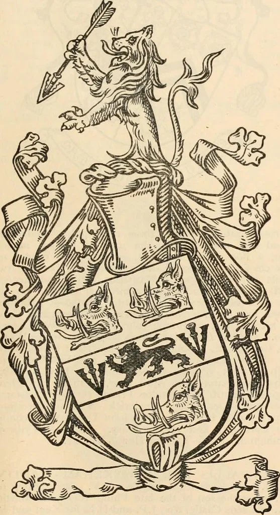 An illustration from Armorial families : a directory of gentlemen of coat-armour, 1905, leaf 1618