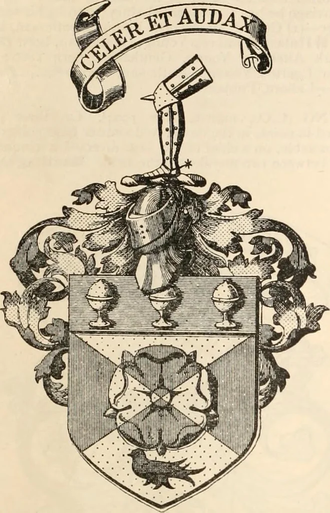 An illustration from Armorial families : a directory of gentlemen of coat-armour, 1905, leaf 1629
