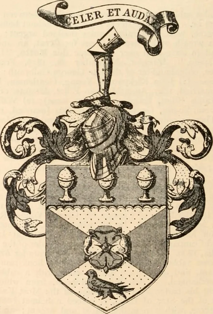 An illustration from Armorial families : a directory of gentlemen of coat-armour, 1905, leaf 1629