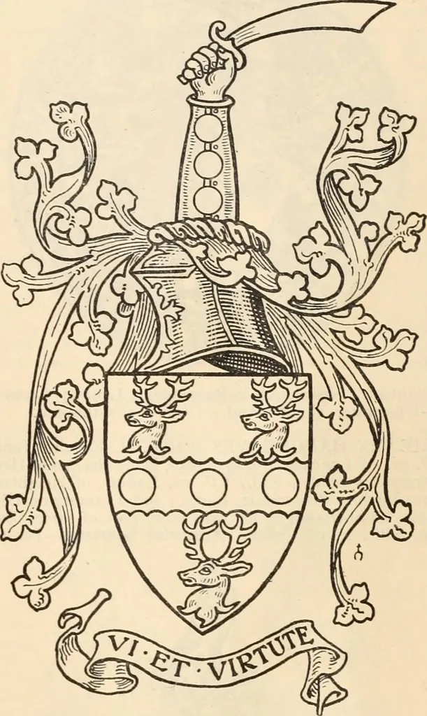 An illustration from Armorial families : a directory of gentlemen of coat-armour, 1905, leaf 176